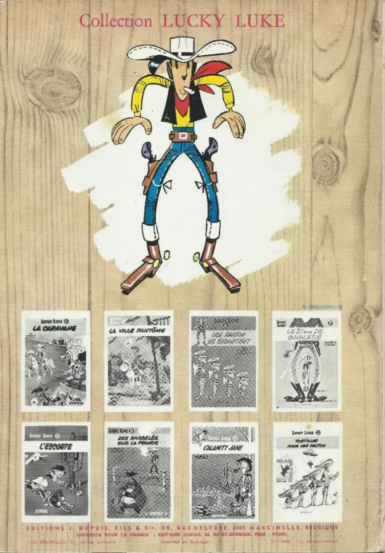 Verso de l'album Lucky Luke Tome 10 Alerte aux pieds-bleus