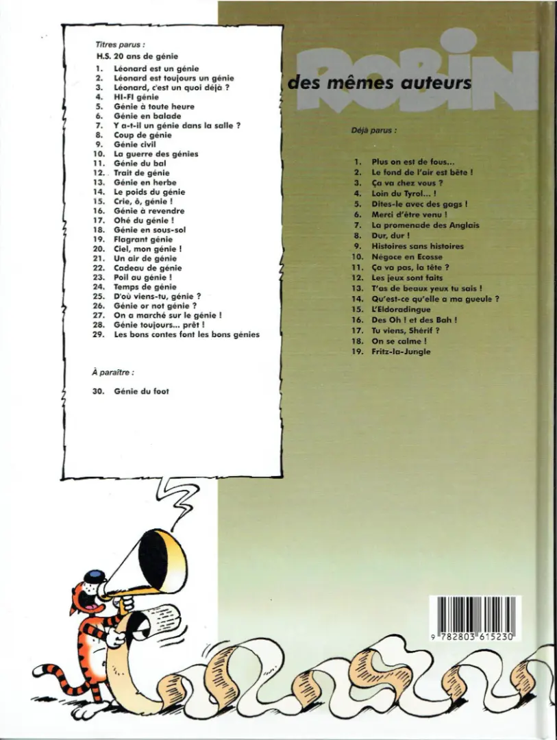 Verso de l'album Léonard Tome 4 Hi-Fi Génie