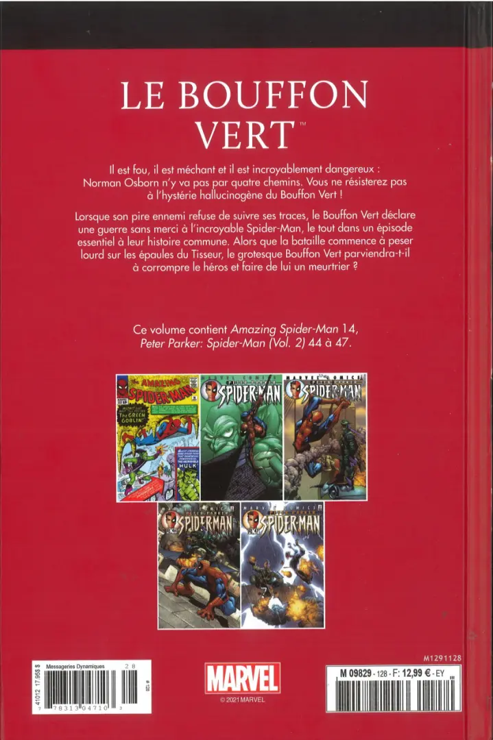 Verso de l'album Le meilleur des Super-Héros Marvel Tome 128 Le Bouffon Vert