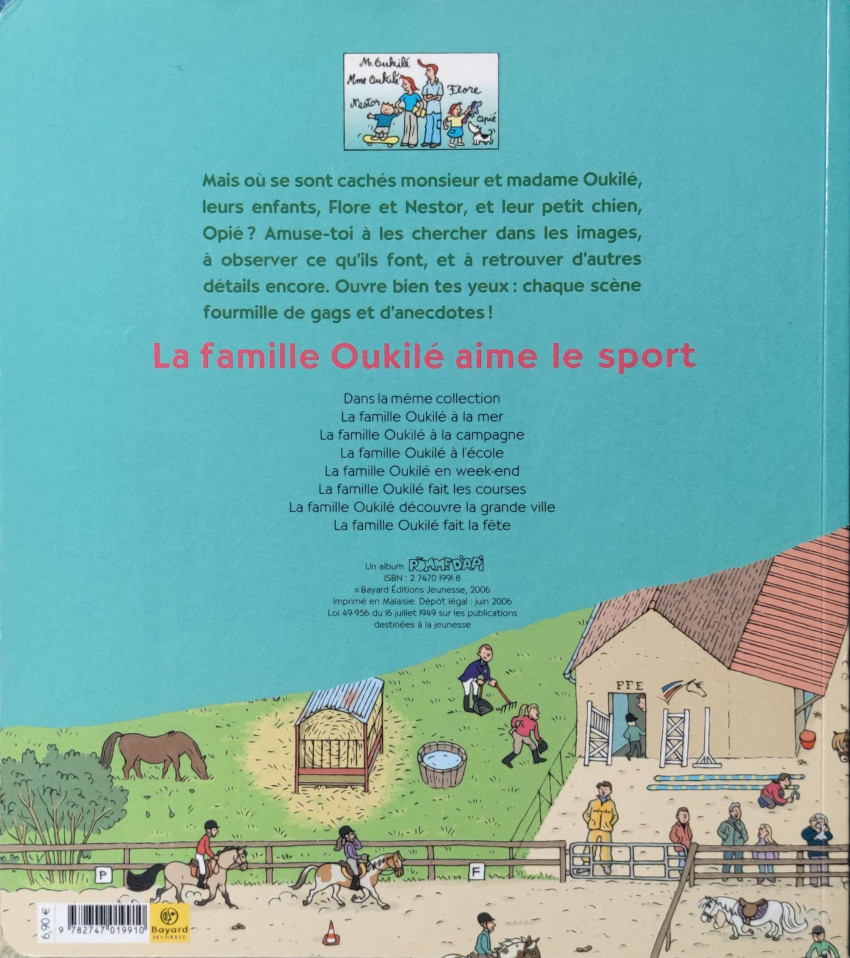Verso de l'album La famille Oukilé 7 La famille Oukilé aime le sport