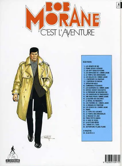 Verso de l'album Bob Morane Tome 34 Une rose pour l'ombre jaune