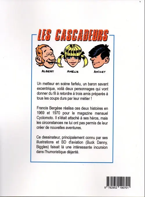 Verso de l'album Les cascadeurs