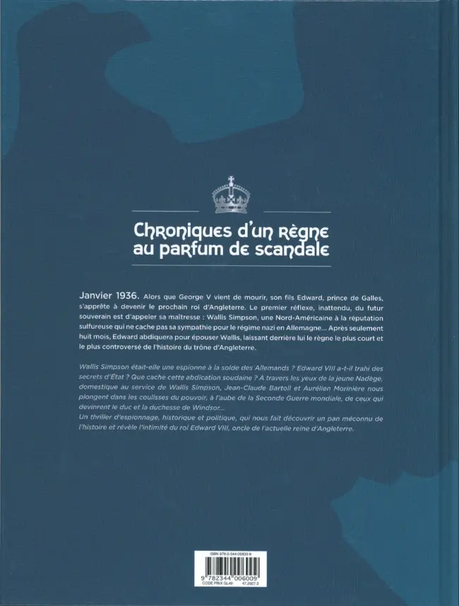 Verso de l'album Le Choix du Roi Tome 1 Première trahison
