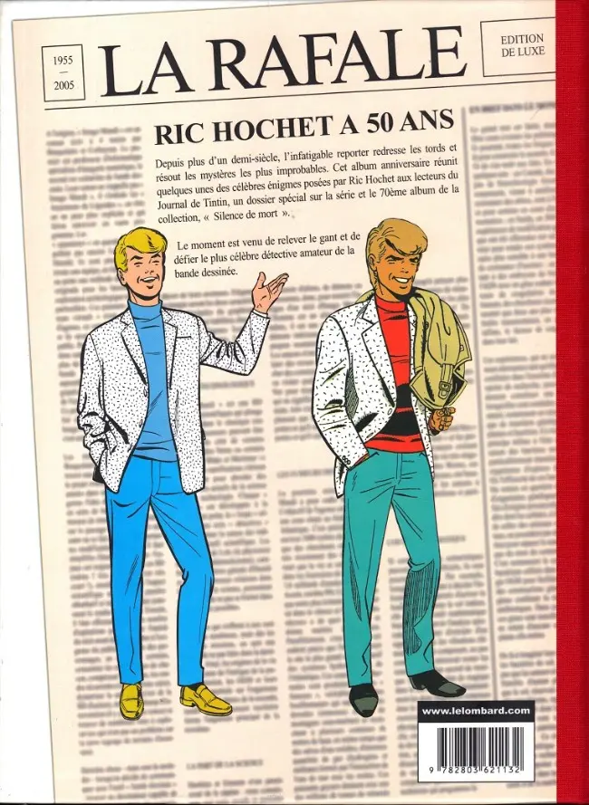 Verso de l'album Ric Hochet Tome 70 50 ans d'enquêtes