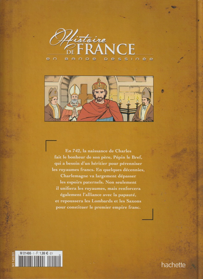 Verso de l'album Histoire de France en bande dessinée Tome 7 Charlemagne - La construction d'un empire 768 / 814