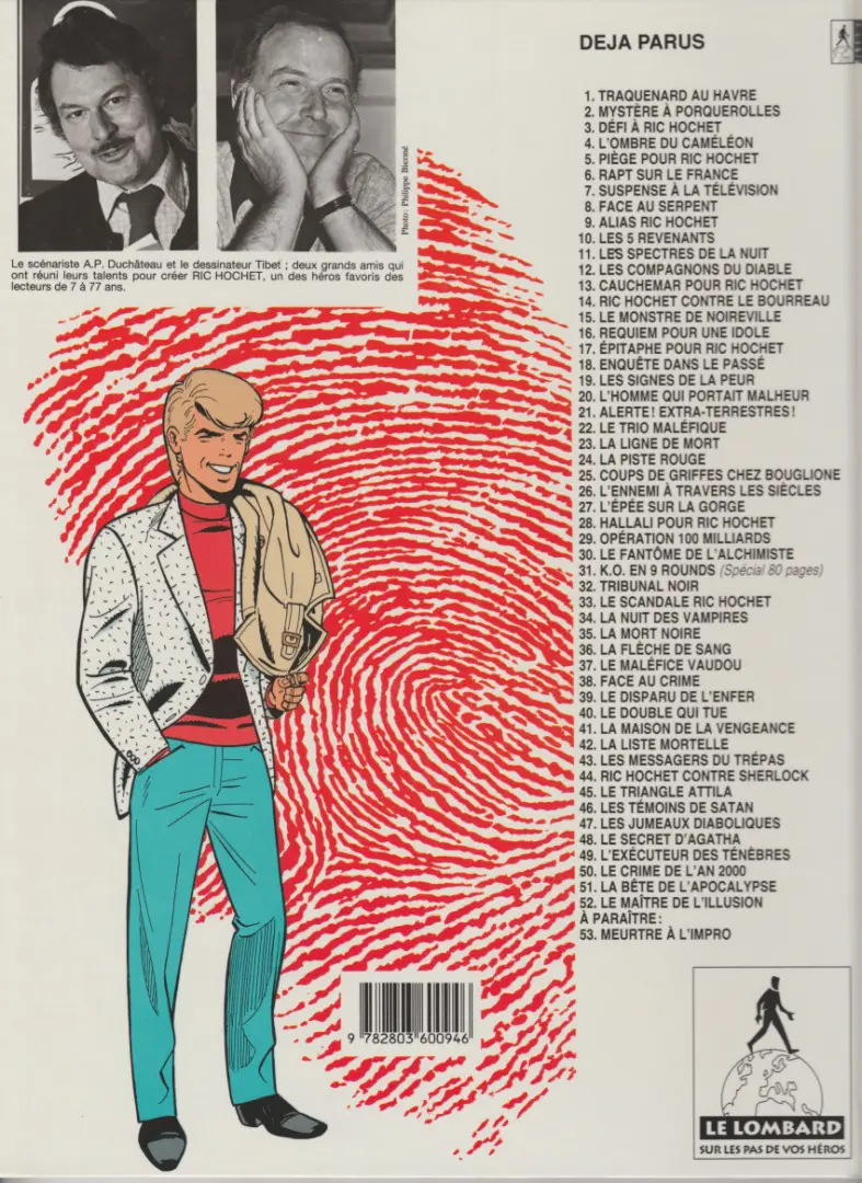 Verso de l'album Ric Hochet Tome 24 La piste rouge
