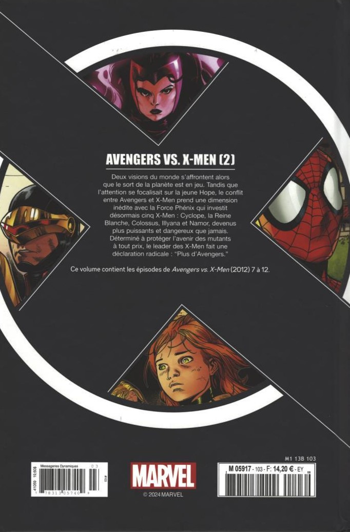 Verso de l'album X-Men - La Collection Mutante Tome 103 Avengers vs. X-men (2)