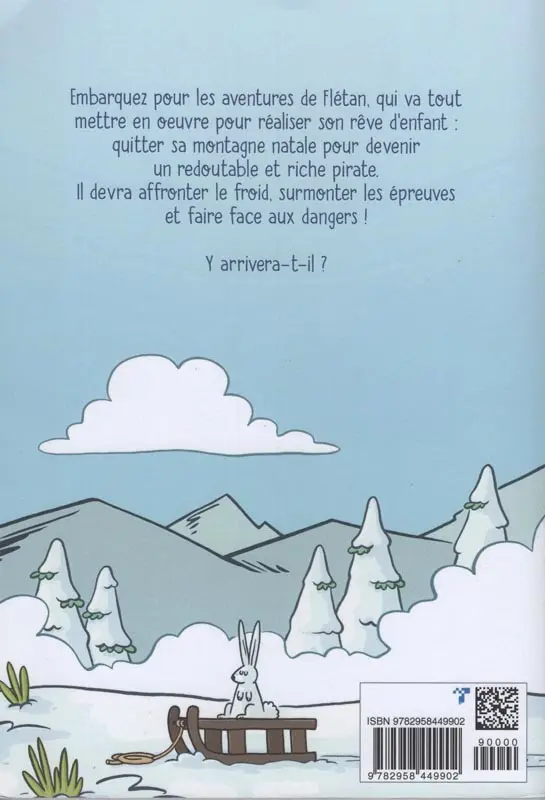 Verso de l'album Flétan 1 un pirate à la montagne
