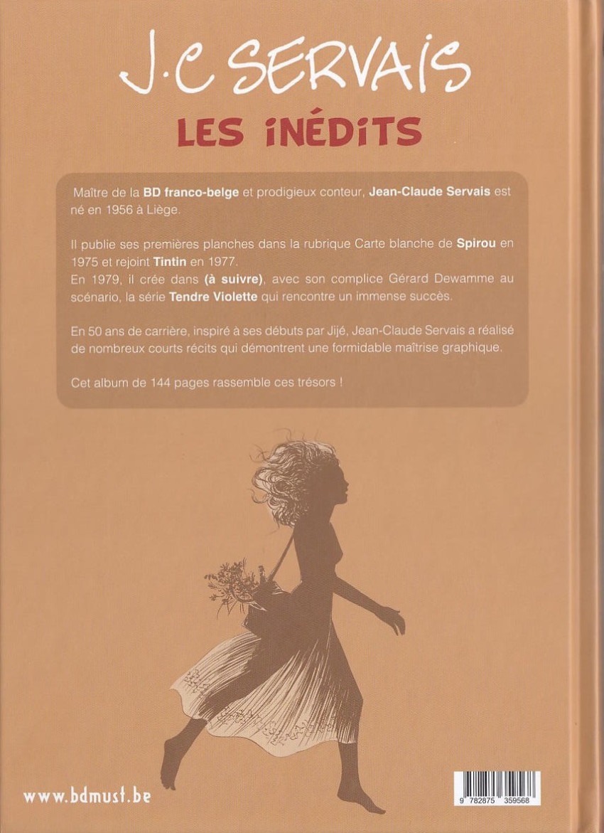 Verso de l'album Les inédits de J.C Servais 1974-2015