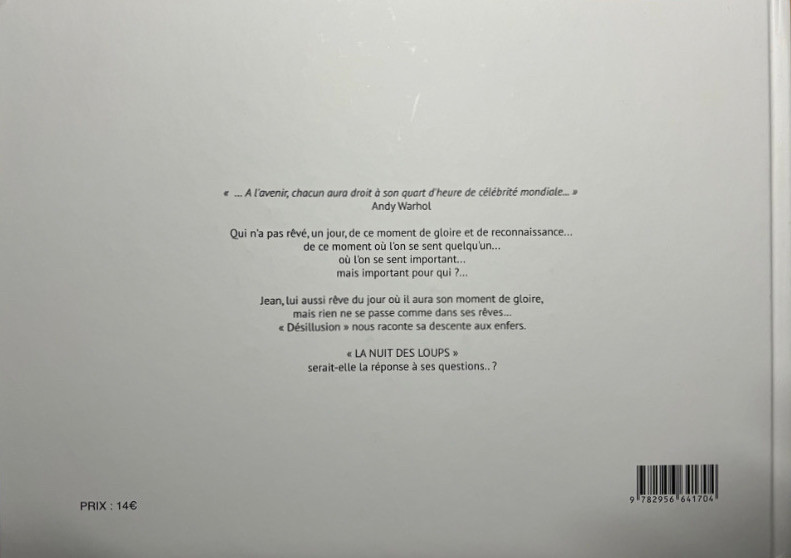 Verso de l'album La nuit des loups Tome 1 Désillusion