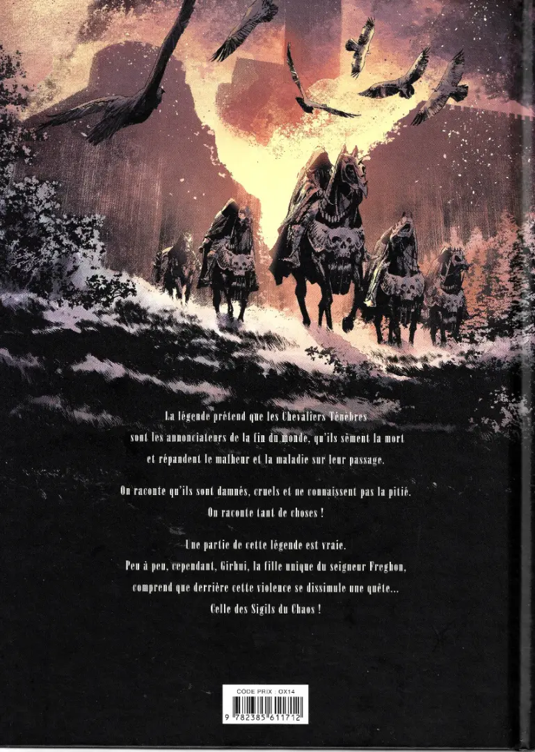 Verso de l'album Les Chevaliers Ténèbres Épisode 1 Les Sigils du Chaos