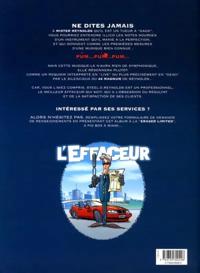 Verso de l'album L'effaceur Tome 1 Clients et victimes, même satisfaction