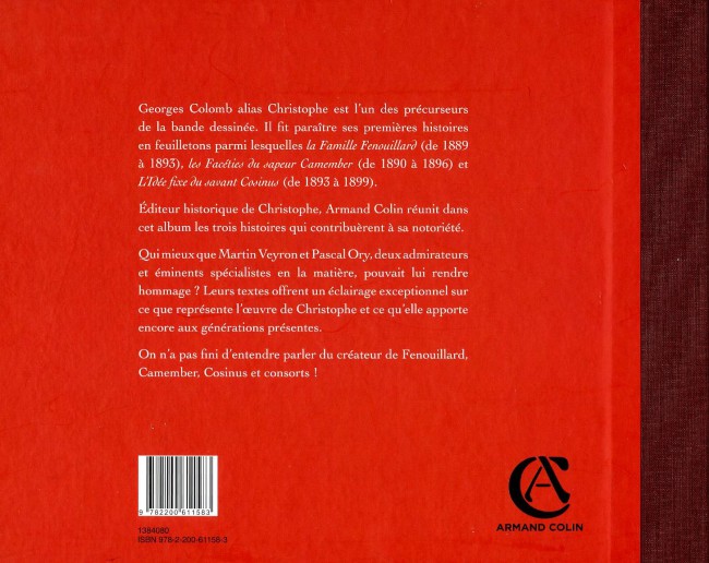 Verso de l'album Fenouillard-Camember-Cosinus - L'album Christophe