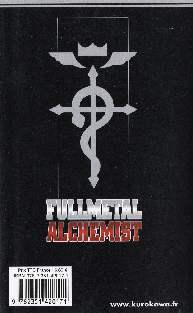 Verso de l'album FullMetal Alchemist Tome 1