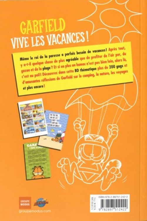 Verso de l'album Garfield Tome 2 Vive les vacances !