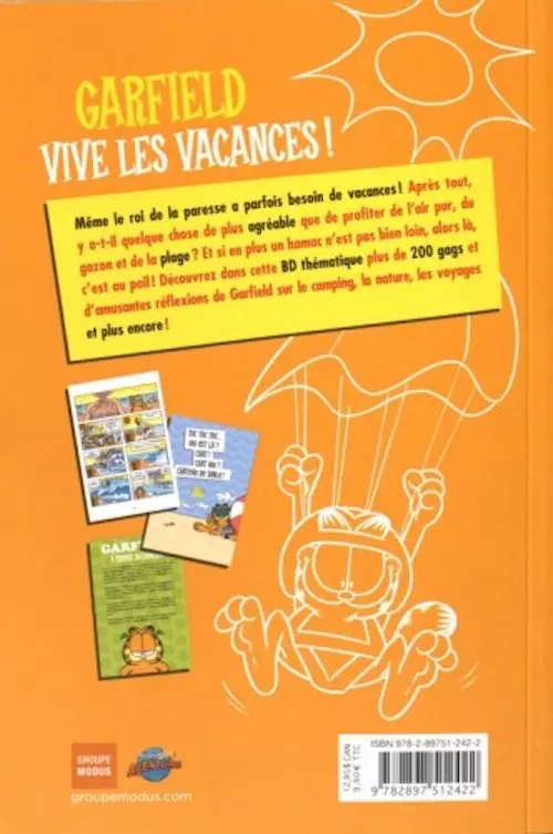 Verso de l'album Garfield Tome 2 Vive les vacances !