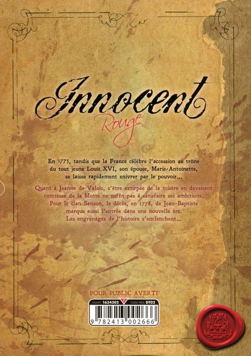 Verso de l'album Innocent Rouge 4 Les Enragés