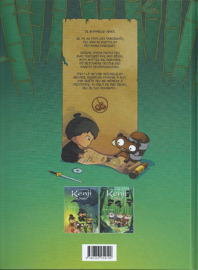 Verso de l'album Les aventures débridées de Kenji le Ninja Tome 2 Le Mystère des Pandas