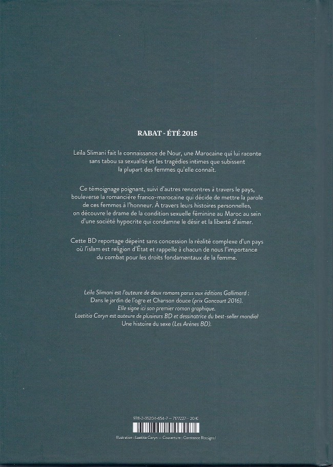 Verso de l'album Paroles d'honneur