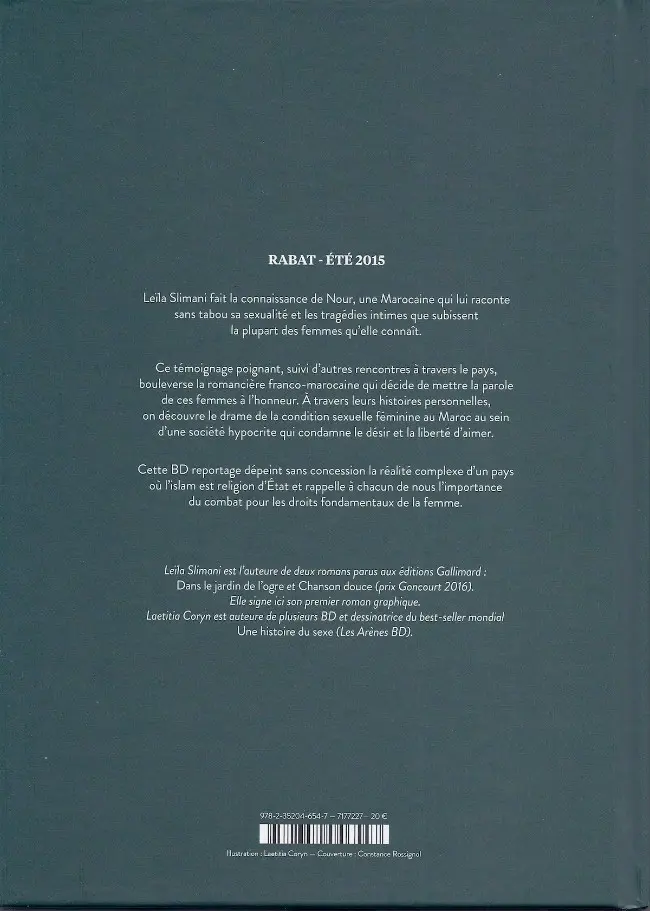 Verso de l'album Paroles d'honneur