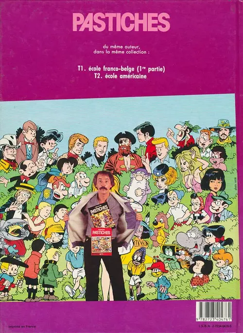 Verso de l'album Pastiches Tome 3 École franco-belge