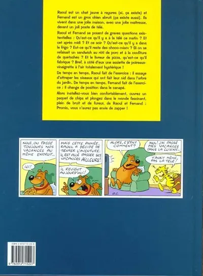 Verso de l'album Raoul & Fernand Tome 1 La fureur de vivre