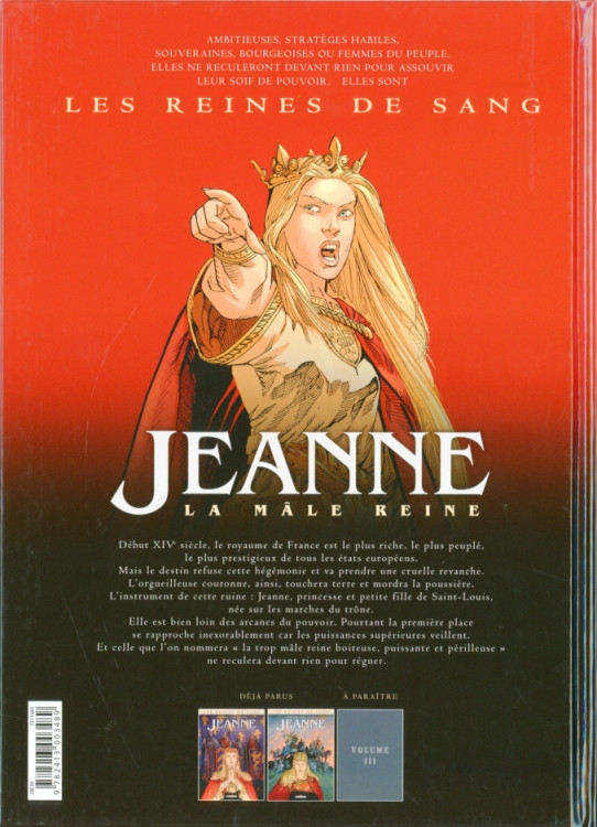 Verso de l'album Les Reines de sang - Jeanne, la mâle reine Volume 2