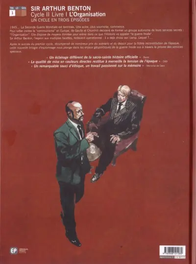 Verso de l'album Sir Arthur Benton Tome 4 L'organisation