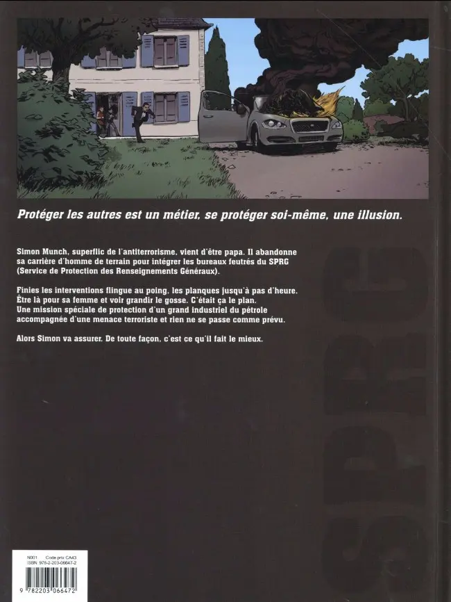 Verso de l'album SPRG - Service de Protection des Renseignement Généraux