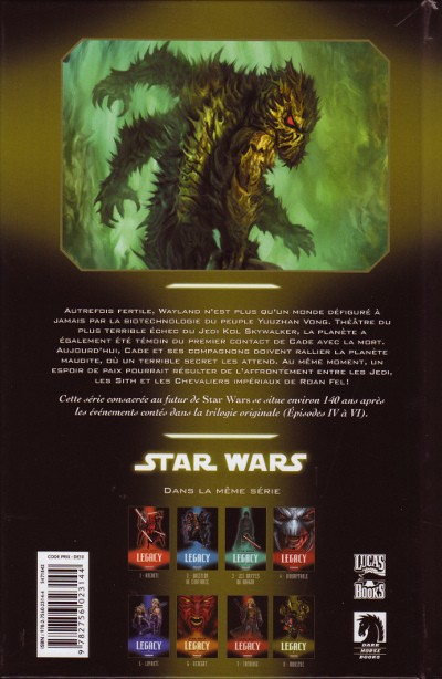 Verso de l'album Star Wars - Legacy Tome 8 Monstre