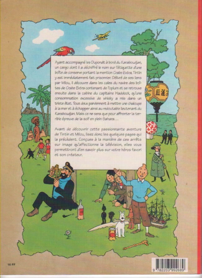 Verso de l'album Tintin - Publicités Tome 9 Le Crabe aux pinces d'or