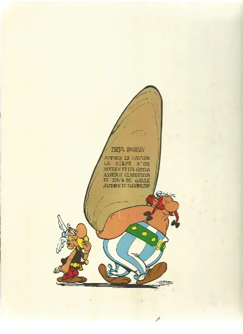 Verso de l'album Astérix Tome 4 Astérix gladiateur