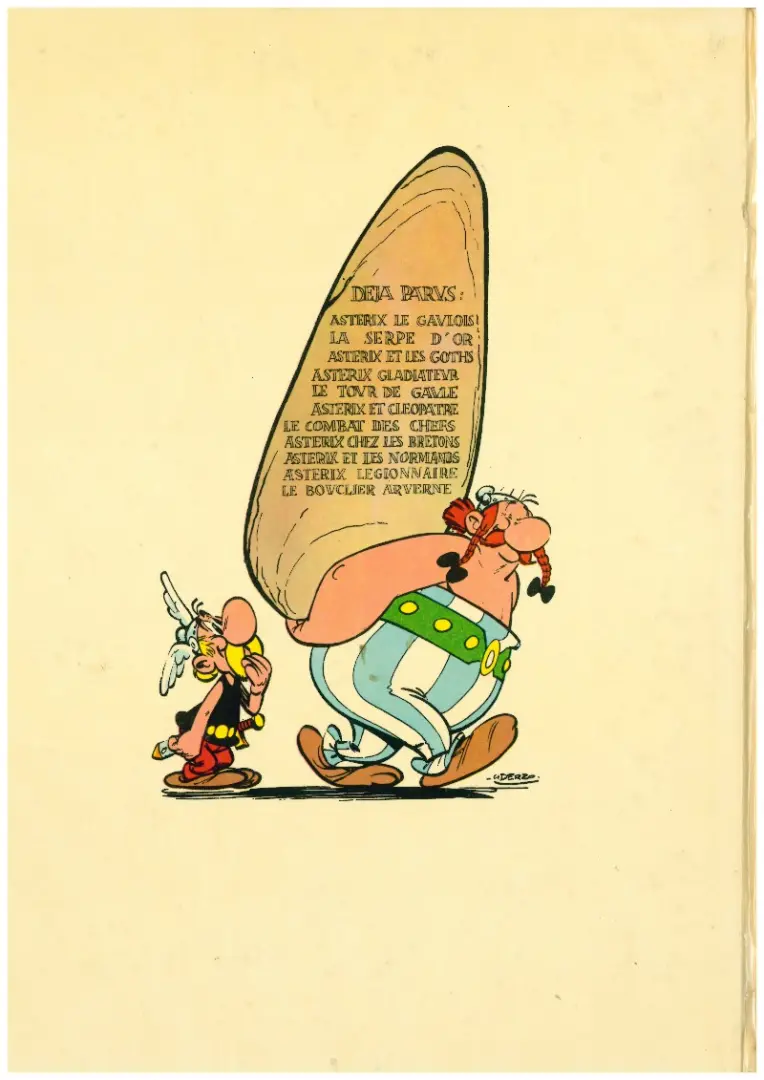 Verso de l'album Astérix Tome 10 Astérix Légionnaire