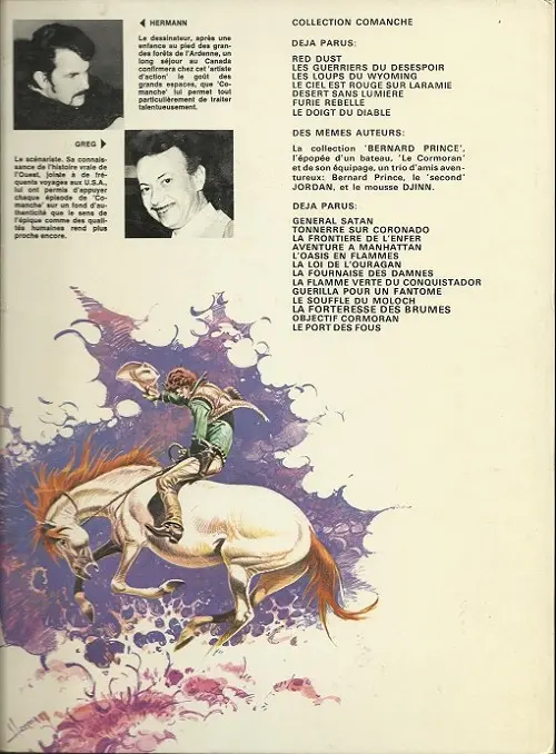 Verso de l'album Comanche Tome 7 Le doigt du diable