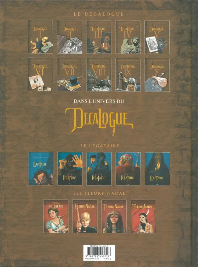 Verso de l'album Le Décalogue Tome 9 Le papyrus de Kôm-Ombo