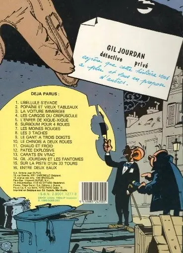 Verso de l'album Gil Jourdan Tome 2 Popaïne et vieux tableaux
