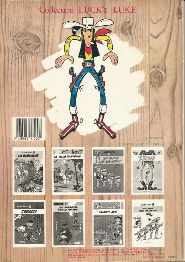 Verso de l'album Lucky Luke Tome 1 La mine d'or de Dick Digger