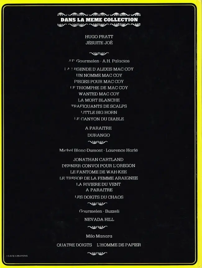 Verso de l'album Mac Coy Tome 8 Little Big Horn
