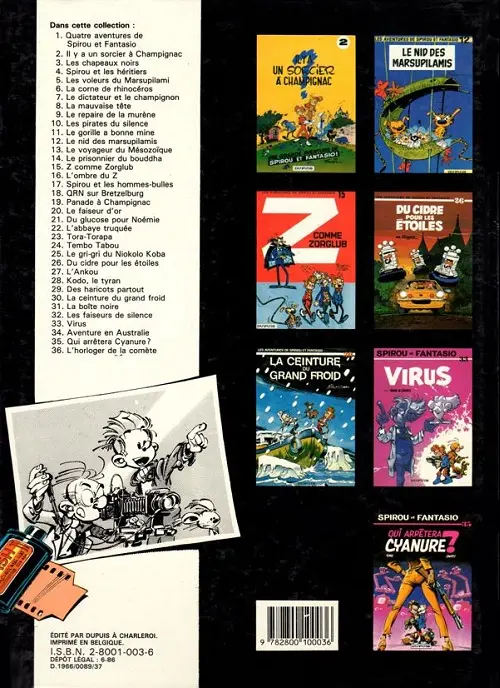Verso de l'album Spirou et Fantasio Tome 1 4 aventures de Spirou ...et Fantasio