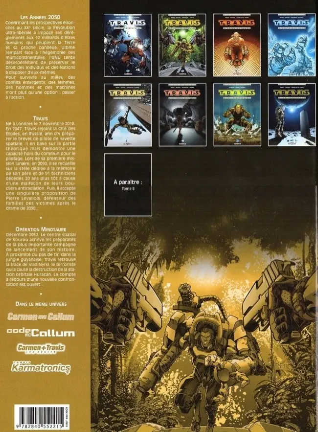 Verso de l'album Travis Tome 2 Opération Minotaure