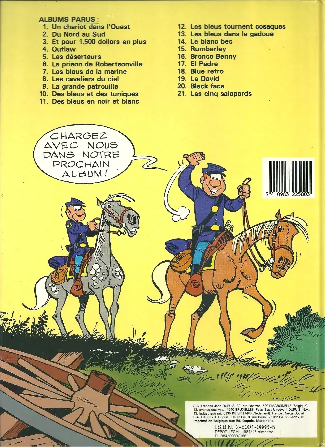 Verso de l'album Les Tuniques Bleues Tome 9 La grande patrouille