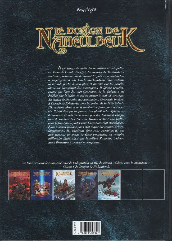 Verso de l'album Le Donjon de Naheulbeuk Tome 23 Sixième saison, partie 5