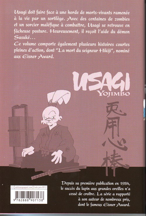 Verso de l'album Usagi Yojimbo 26