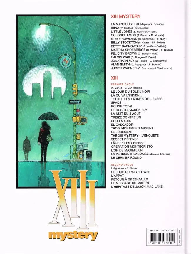 Verso de l'album XIII Mystery Tome 13 Judith Warner