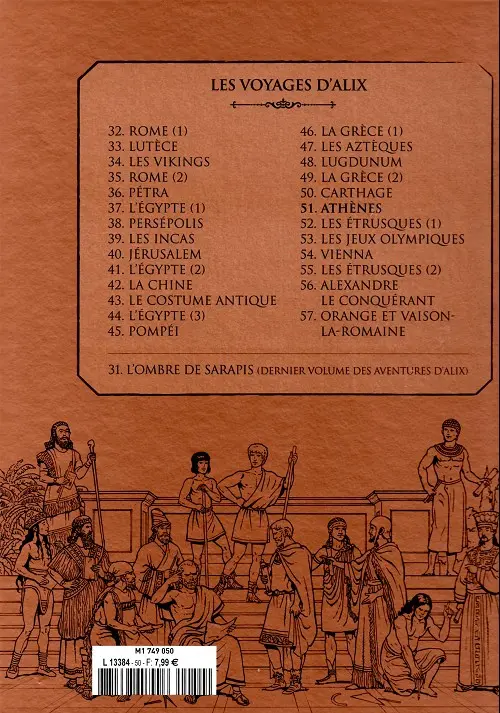 Verso de l'album Alix La collection Tome 51 Les voyages d'Alix - Athènes