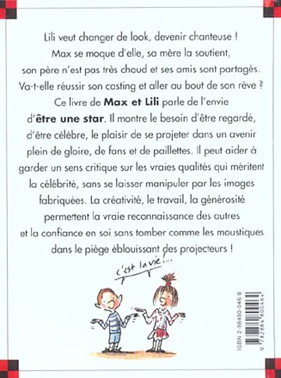 Verso de l'album Ainsi va la vie Tome 65 Lili veut être une star