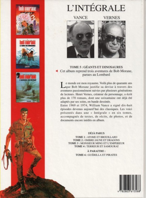 Verso de l'album Bob Morane L'Intégrale 5 Géants et dinosaures