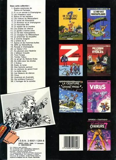 Verso de l'album Spirou et Fantasio Tome 36 L'horloger de la comète