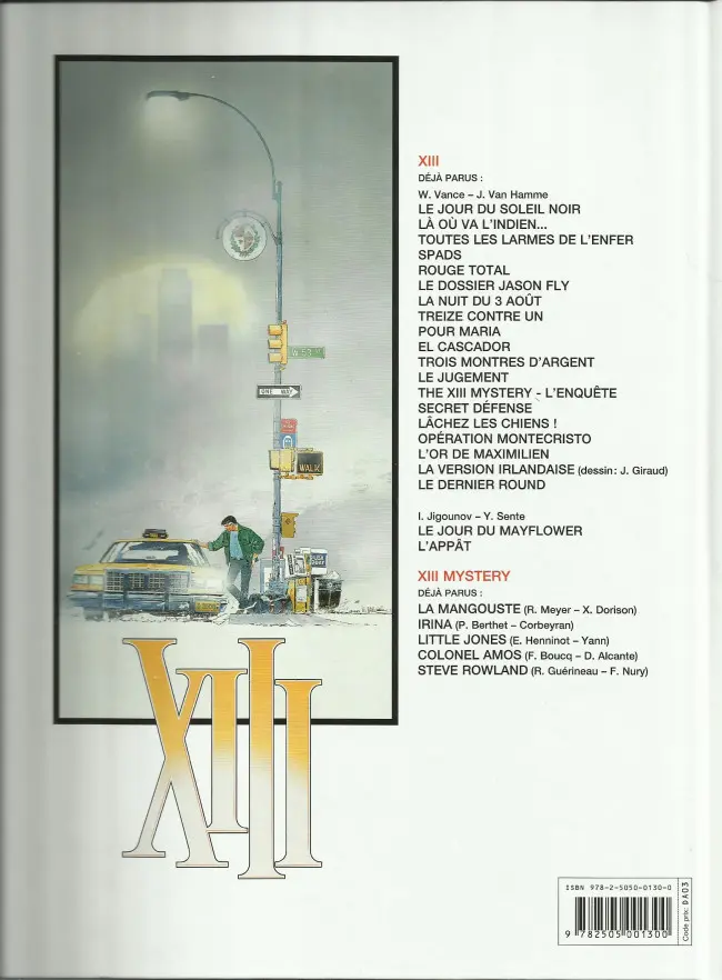 Verso de l'album XIII Tome 19 Le dernier round