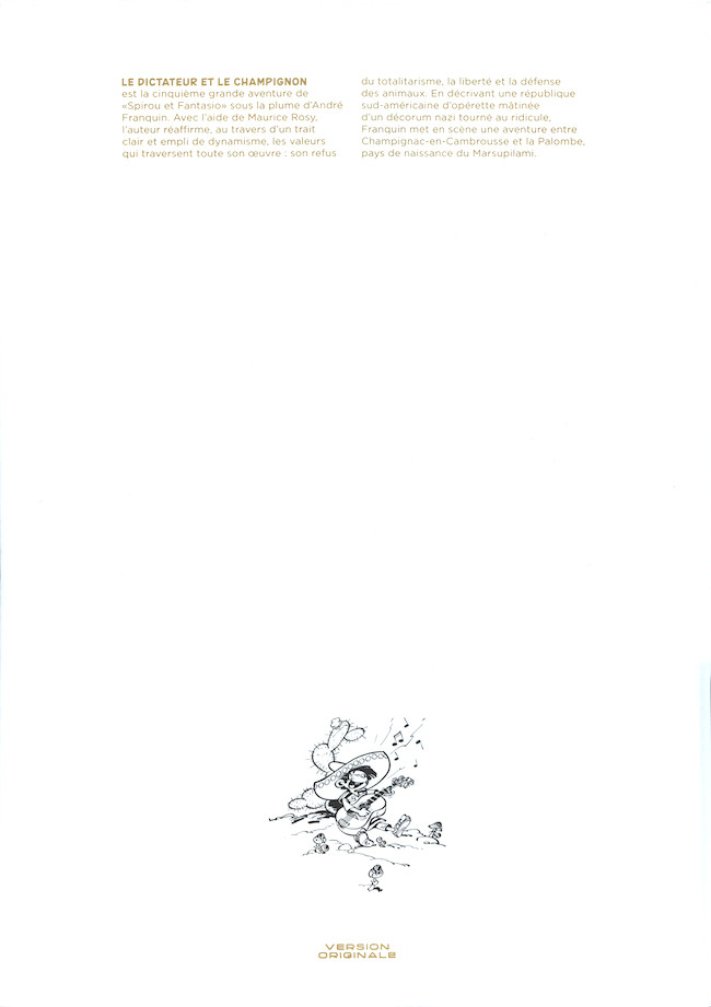 Verso de l'album Spirou et Fantasio - L'intégrale Version Originale Tome 10 Le dictateur et le champignon